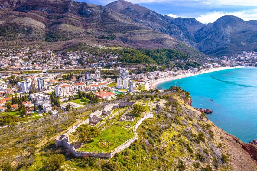 Panoramic view of Sutomore in Montenegro