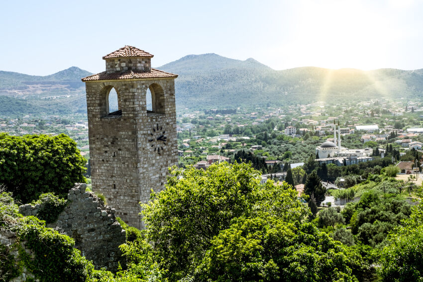 Clock Tower in Old Bar, Montenegro